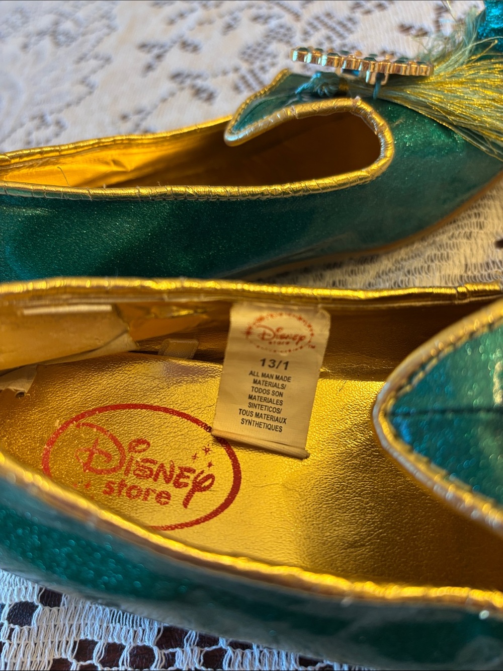 Disney Teal Glitter Jasmine Portrait Slip-On Flats - Picture 7 of 7
